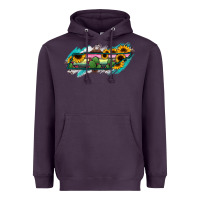 Plum Tennessee Map Sunflower Cactus Serape Heavyweight Hoodie - RanaPortraitStore