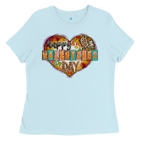 Baby Blue Happy Valentınes Day Ladies Tee - CowhideDigitalArt