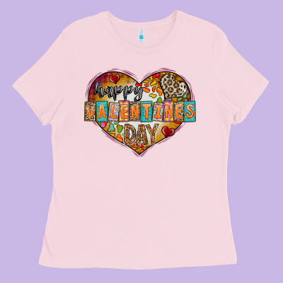 Happy Valentınes Day Ladies Tee Designed By Cowhidedigitalart