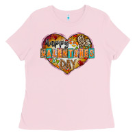 Bubblegum Pink Happy Valentınes Day Ladies Tee - CowhideDigitalArt