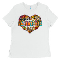 White Happy Valentınes Day Ladies Tee - CowhideDigitalArt