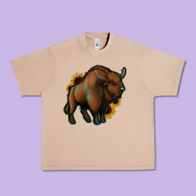 Western  Bison Urban Heavy Tee Designed By Jasminsmagicworld