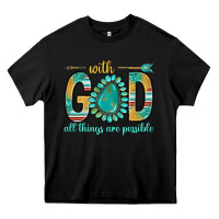 Black with god all things are possible with turquoise gemstone bbs Heavy Core Tee - BundleAndBundleShop