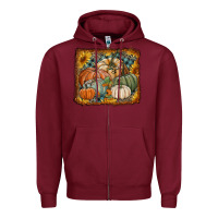 Burgundy pumpkins with sunflowers Zipper Hoodie - RanaPortraitStore