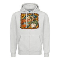 Dove Grey pumpkins with sunflowers Zipper Hoodie - RanaPortraitStore