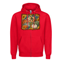 Red pumpkins with sunflowers Zipper Hoodie - RanaPortraitStore