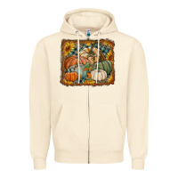 Sandshell pumpkins with sunflowers Zipper Hoodie - RanaPortraitStore