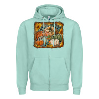Seafoam pumpkins with sunflowers Zipper Hoodie - RanaPortraitStore