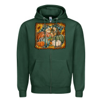 Sports Green pumpkins with sunflowers Zipper Hoodie - RanaPortraitStore