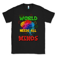 Black The world needs all kinds of minds Classic Tee - FaDigitalArtStudio