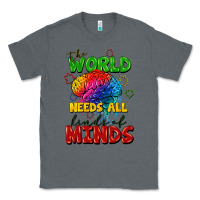Charcoal Heather The world needs all kinds of minds Classic Tee - FaDigitalArtStudio