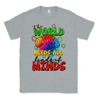 Heather Grey The world needs all kinds of minds Classic Tee - FaDigitalArtStudio