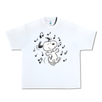 White dancing dog Urban Heavy Tee - DesigneFamous