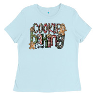 Baby Blue Cookie Baking Crew Ladies Tee - CowhideDigitalArt