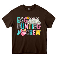 Chocolate Brown Egg Hunting Crew easter Day Heavy Core Tee - BundleAndBundleShop