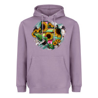 Lavender Texas Map Sunflower Cactus Serape Heavyweight Hoodie - RanaPortraitStore