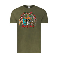 Vintage Olive Merry Christmas Vintage Tee - CowhideDigitalArt