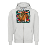 Dove Grey leopard pumpkin with serape background Zipper Hoodie - RanaPortraitStore