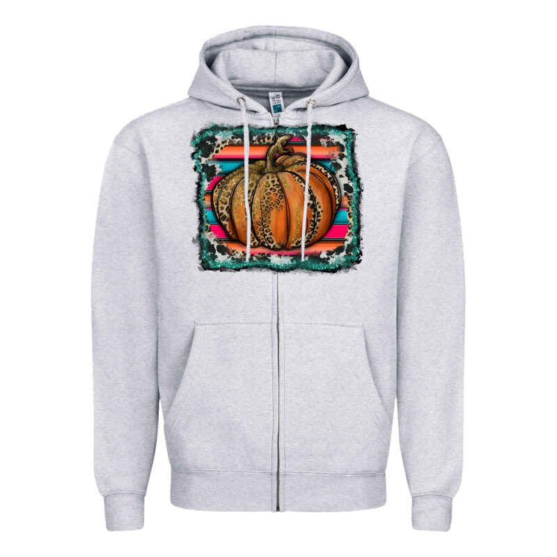 Leopard Pumpkin With Serape Background Zipper Hoodie by RanaPortraitStore | Teevron