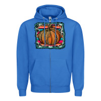 True Royal leopard pumpkin with serape background Zipper Hoodie - RanaPortraitStore