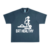 Midnight Navy eat healthy Urban Heavy Tee - DesigneFamous