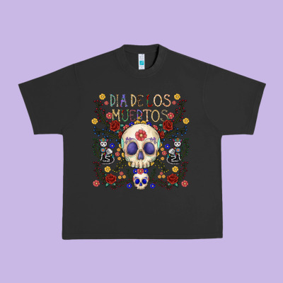 Dia De Los Muertos Urban Heavy Tee Designed By Cowhidedigitalart