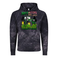 Cloud Black just a girl who loves tractors Vintage Hoodie - BarkalooDesign
