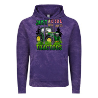 Cloud Purple just a girl who loves tractors Vintage Hoodie - BarkalooDesign