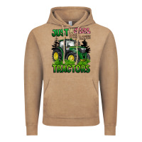 Vintage Coffee just a girl who loves tractors Vintage Hoodie - BarkalooDesign
