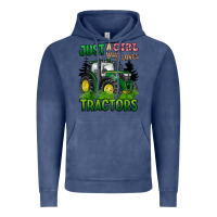 Vintage Denim just a girl who loves tractors Vintage Hoodie - BarkalooDesign