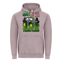 Vintage Zinc just a girl who loves tractors Vintage Hoodie - BarkalooDesign