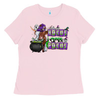 Bubblegum Pink Hocus i Mean Pocus Ladies Tee - CowhideDigitalArt
