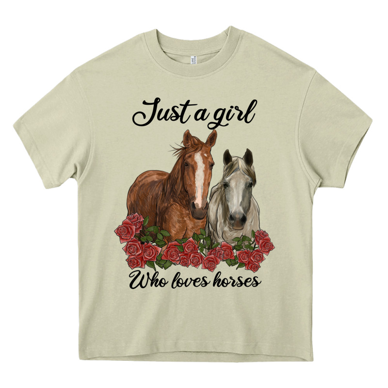 Just A Girl Who Loves Horses No Background Heavy Core Tee by RanaPortraitStore | Teevron