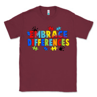 Burgundy Embrace differences Classic Tee - FaDigitalArtStudio