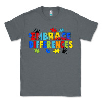 Charcoal Heather Embrace differences Classic Tee - FaDigitalArtStudio