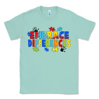 Seafoam Embrace differences Classic Tee - FaDigitalArtStudio