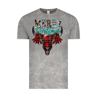 Cloud Rock merry christmas bull skull Vintage Tee - CowhideDigitalArt