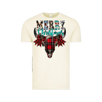 Vintage Arctic merry christmas bull skull Vintage Tee - CowhideDigitalArt