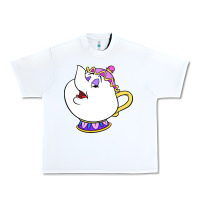White mrs potts Urban Heavy Tee - DesigneFamous