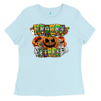 Baby Blue Spooky Vibes Ladies Tee - CowhideDigitalArt