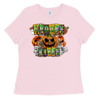 Bubblegum Pink Spooky Vibes Ladies Tee - CowhideDigitalArt