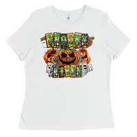 White Spooky Vibes Ladies Tee - CowhideDigitalArt