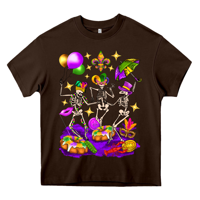 Mardi Gras Skeletons Heavy Core Tee by BundleAndBundleShop | Teevron