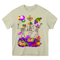 Mossy Mardi Gras Skeletons Heavy Core Tee - BundleAndBundleShop