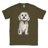 Army Green bichon frise dog Classic Tee - BarkalooDesign