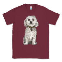 Burgundy bichon frise dog Classic Tee - BarkalooDesign
