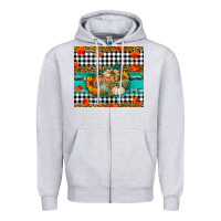Heather Grey pumpkins Zipper Hoodie - RanaPortraitStore