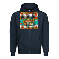 Navy pumpkins Zipper Hoodie - RanaPortraitStore