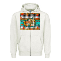 Oatmeal Heather pumpkins Zipper Hoodie - RanaPortraitStore