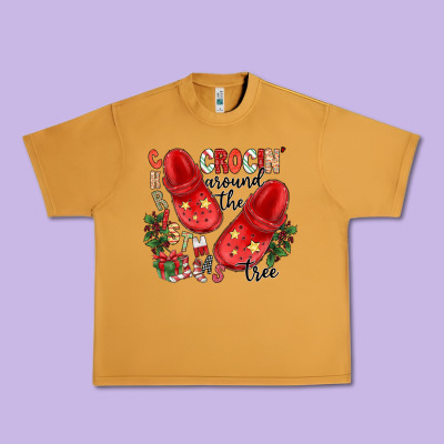 Christmas Crocin Around The Tree Urban Heavy Tee Designed By Cowhidedigitalart
